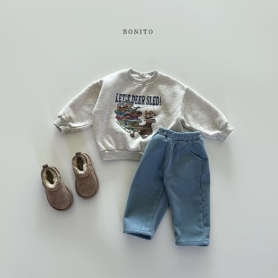 Bonito22｜(75cm-125cm) 聖誕雪橇印花休閒上衣14