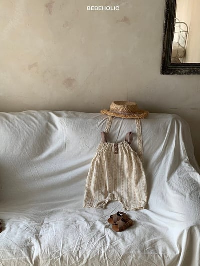 Bebe holic17｜(3m-18m) 復古碎花吊帶褲7