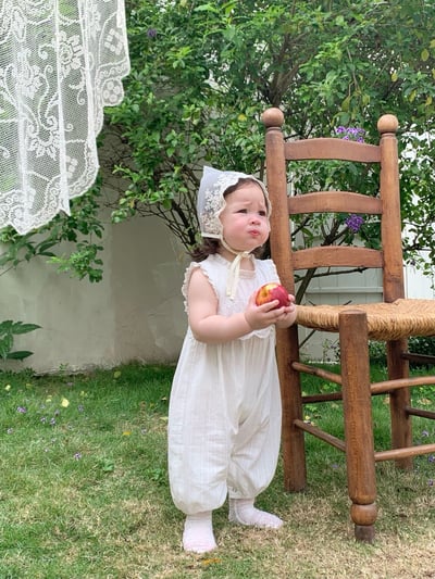 JE56｜(73-100cm) 刺繡花邊連身衣4