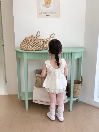 JE50｜(66-100cm) 無印花邊包屁衣/套裝9