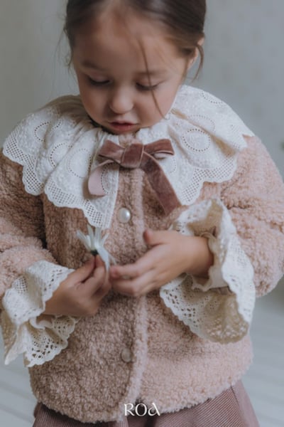 ROA04｜(80cm-120cm) 2色蕾絲領袖邊絨毛外套8