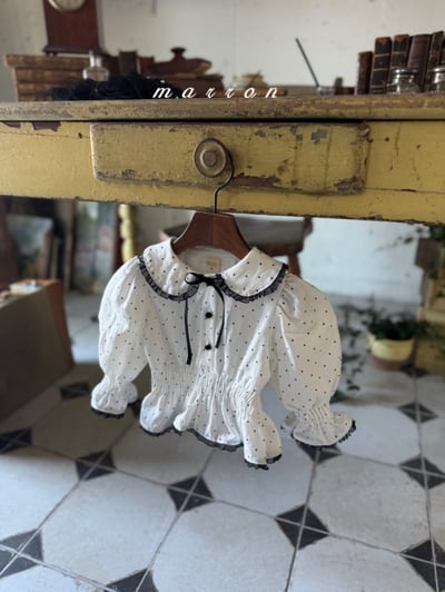 Marron60｜(1y-6y) 點點蕾絲上衣4