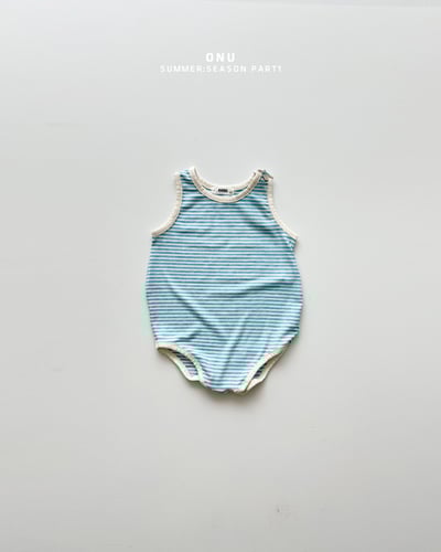 onu50｜(6m-12m) 條紋無袖包屁衣5
