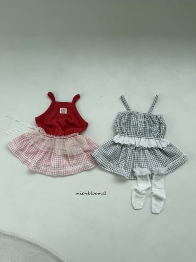 Bloom.b38｜(55cm-118cm) 格紋細肩短版背心11