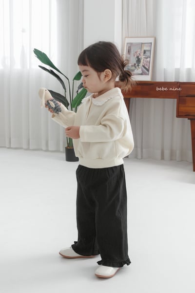 bebe nine34  (65-115) 3色荷葉邊寬版長褲4