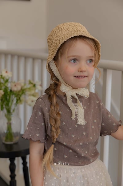M-KIDS46｜(65-115cm) 蕾絲綁帶草帽7