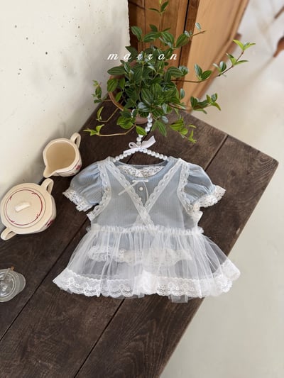 Marron14｜(1y-6y) 刺繡緹花蕾絲背心7