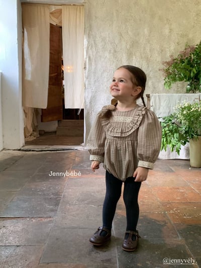 JE574｜(66-90cm) 花邊領條紋包屁衣19