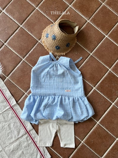 thelala66｜ (70-115) 壓紋無袖綁帶氣球洋裝8