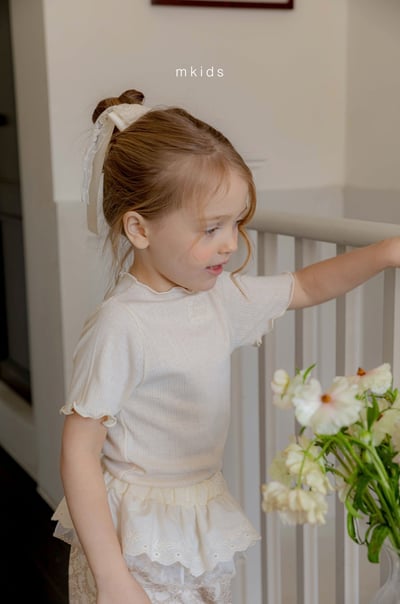 M-KIDS27｜(65-115cm) 捲邊蕾絲標上衣24