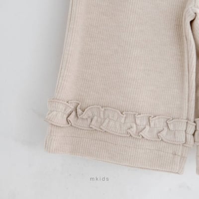 M-KIDS35｜(65-115cm) 2色磨毛荷葉微寬褲3