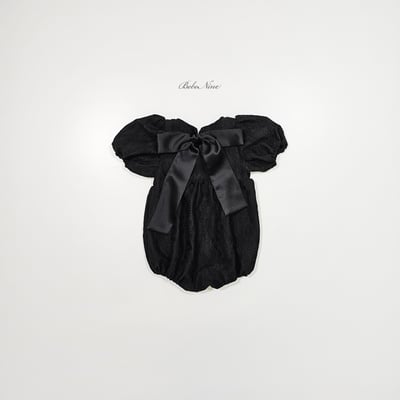 bebe nine27  (6m-24m) 2色緞帶蝴蝶結包屁衣4