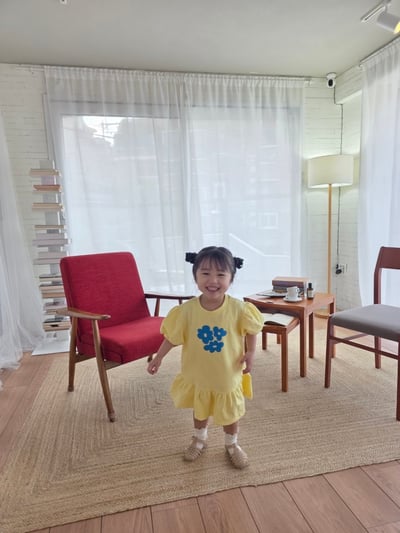 Color27｜(75-115cm) 印花公主袖洋裝10