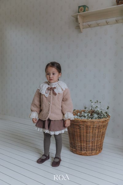 ROA04｜(80cm-120cm) 2色蕾絲領袖邊絨毛外套9