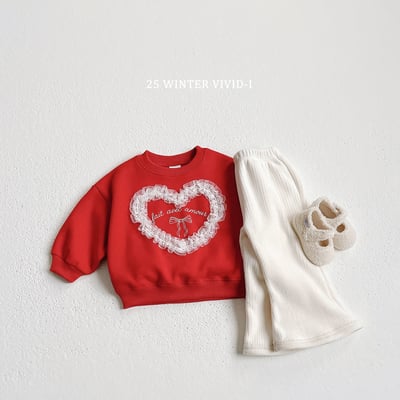 vivid69｜(78cm-125cm) 蕾絲愛心印花休閒上衣11