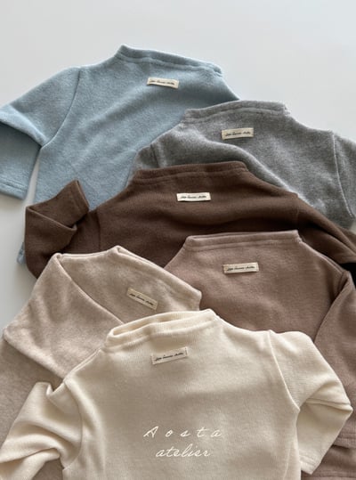 AOSTA47｜(6m-5y) 素面立領羅紋上衣2