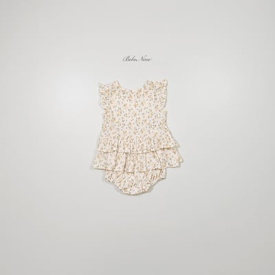 bebe nine04  (6m-24m) 2色碎花蛋糕裙包屁服3