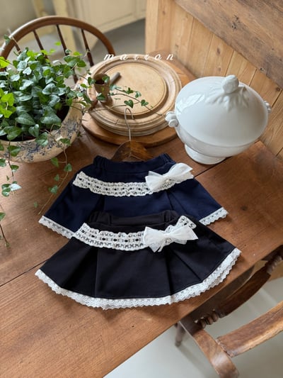 Marron18｜(1y-6y) 蝴蝶結蕾絲褲裙1