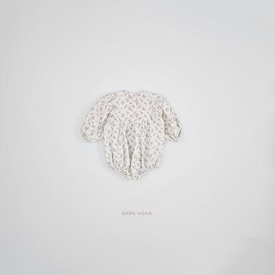 bebe nine11 (55cm-75cm) 2色蕾絲領碎花包屁衣15