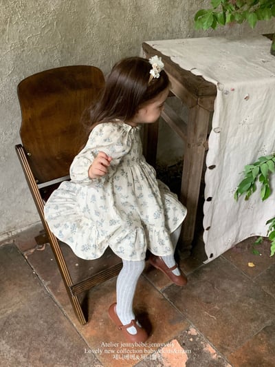 JE569｜(66-120cm) 抓皺碎花公主袖包屁衣/洋裝15