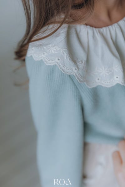ROA28｜(80cm-120cm) 2色甜美蕾絲翻領上衣11
