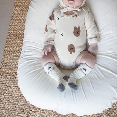 LEMONADE46｜(55cm-85cm) 2色小熊包屁衣長褲含帽子17