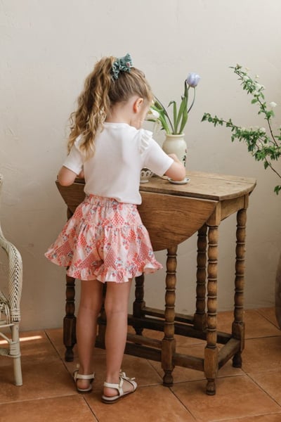 FLO23｜(75-140) 碎花荷葉邊短褲12