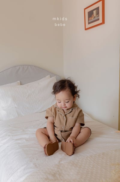 M-KIDS35｜(65-80cm) 棉麻滾線連身衣12