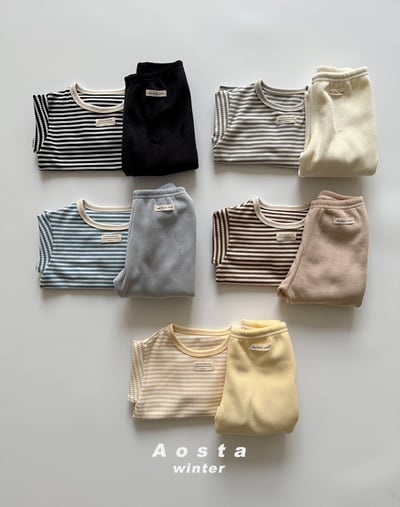 AOSTA45｜(6m-5y) 素面內刷毛合身褲16