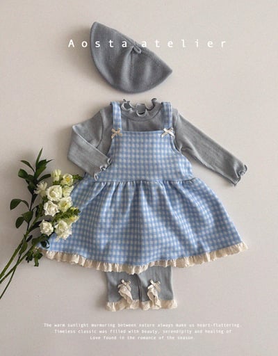 AOSTA｜(4m-5y) 蝴蝶蕾絲吊帶洋裝14