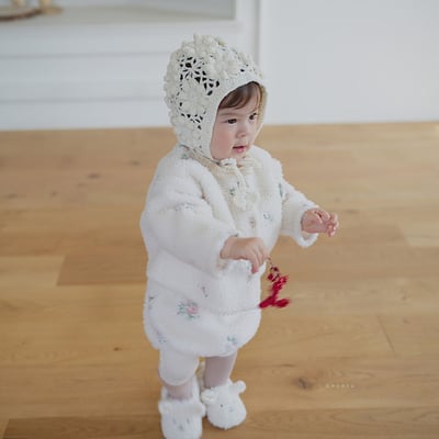 neneru08｜(60cm-85cm) 1色刷毛碎花開襟外套6