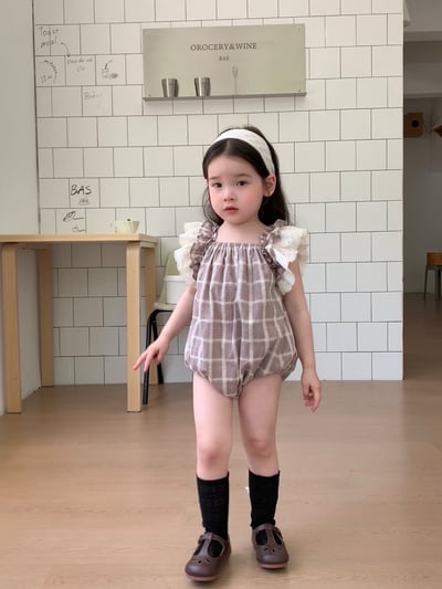 JE33｜(66-120cm) 格紋飛袖包屁衣/洋裝12