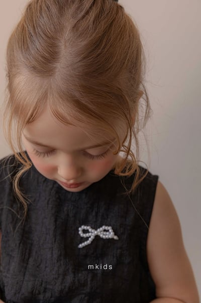 M-KIDS09｜(65-115cm) 珍珠蝴蝶結氣球洋裝9