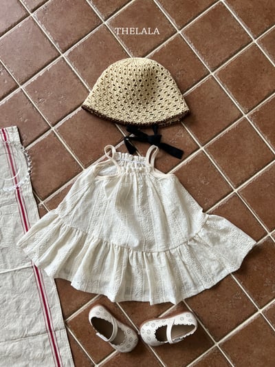 thelala38｜ (70-115) 壓花細肩洋裝10