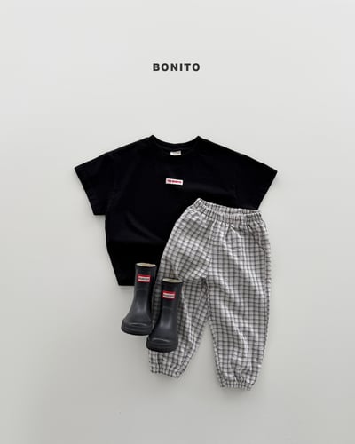 Bonito45｜(75cm-125cm) 4色格紋束腳慢跑褲12