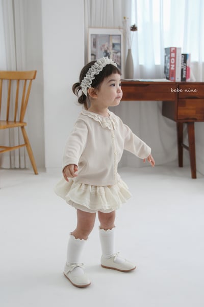 bebe nine16 (65-90) 2色層次荷葉蕾絲包屁裙11