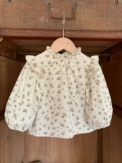 JE589｜(73cm-120cm) 燈芯絨背心洋裝/碎花荷葉上衣18