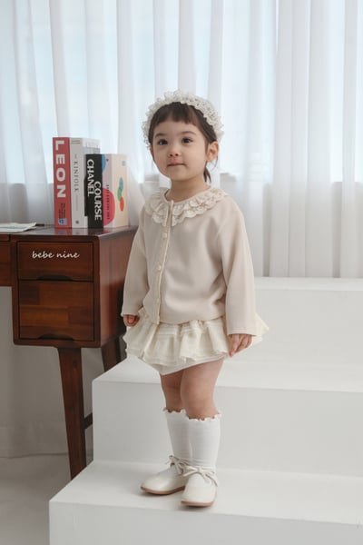 bebe nine15  (65-115) 2色蕾絲領開襟外套8