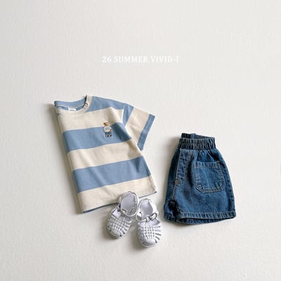 vivid63｜(78cm-125cm) 4款大條紋小熊刺繡上衣12