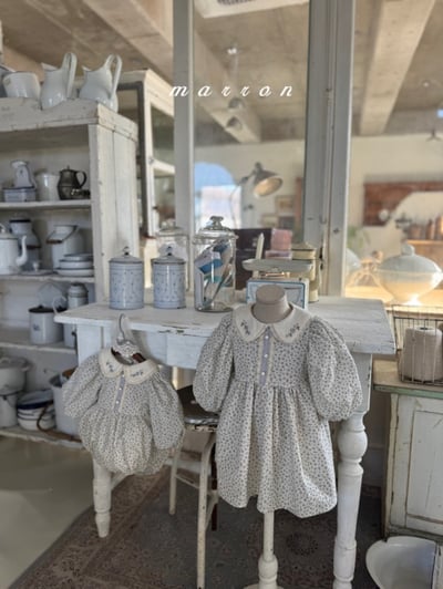 Marron22｜(1y-6y) 花卉刺繡碎花洋裝16