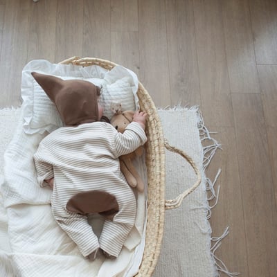 LEMONADE27｜(55cm-85cm) 3色條紋羅紋連身衣含帽子4