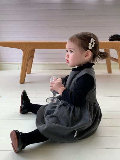 JE608｜(80cm-110cm) 學院素面背心洋裝/花邊領上衣25