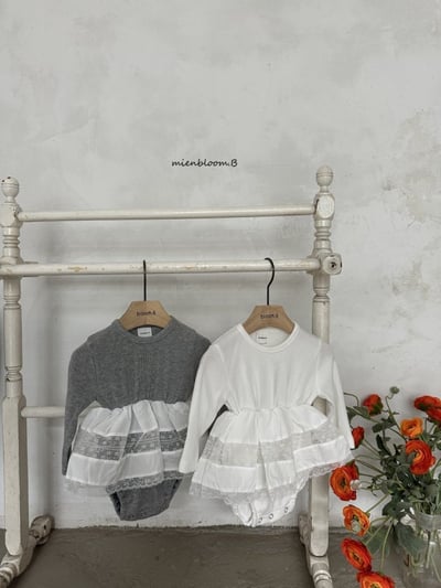 Bloom.b38｜(0m-7y) 蕾絲羅紋包屁衣/洋裝15