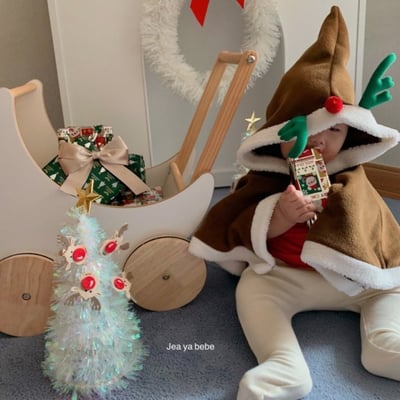 JEAYA03｜(5m-4y) 3色聖誕系列連帽斗篷10