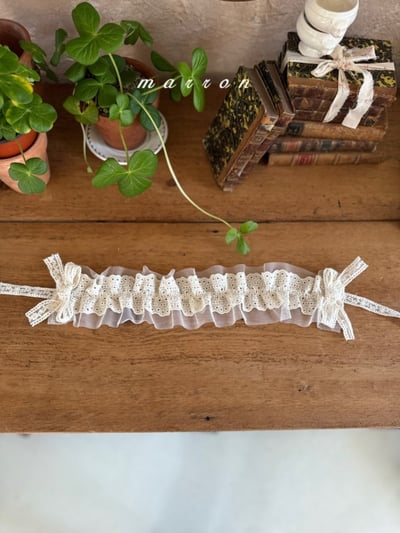 Marron48｜(free) 蕾絲波浪編髮帶3