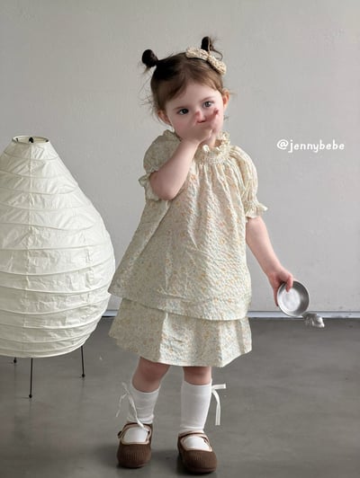 JE715｜(80-110cm) 小碎花縮口袖套裝16