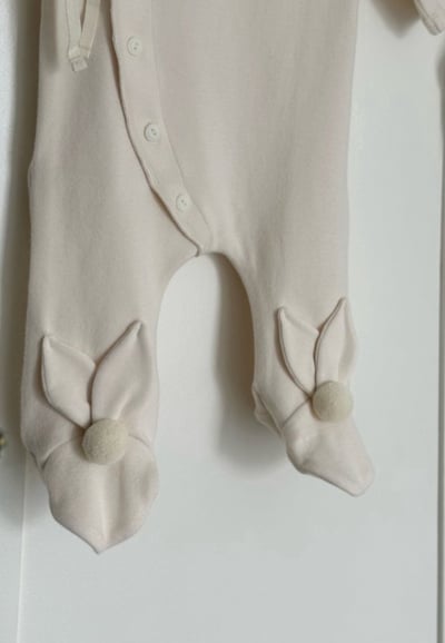 MONBEBE15｜(0m-6m) 新生兒綁帶排扣連身衣6