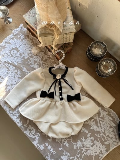 Marron64｜(3m-18m) 小香風洋裝包屁衣不含別針7