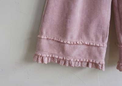 FLO04｜(80-135) 蕾絲燈芯絨寬褲19
