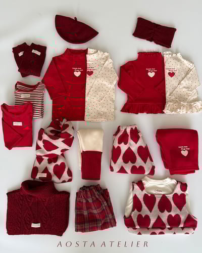 AOSTA23｜(6m-5y) 中領愛心印花上衣3